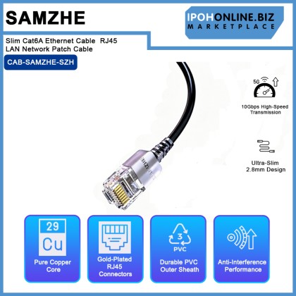 SAMZHE Slim Cat6A Ethernet Cable 10Gbps High Speed RJ45 LAN Network Patch Cable SAMZHE Slim Cat6A Ethernet Cable 10Gbps High Speed RJ45 LAN Network Patch Cable